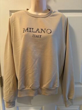 Milano Italy Crewneck Sweatshirt - Beige